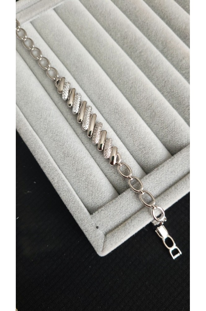 VIP 14  k  Perla silver  bileklik