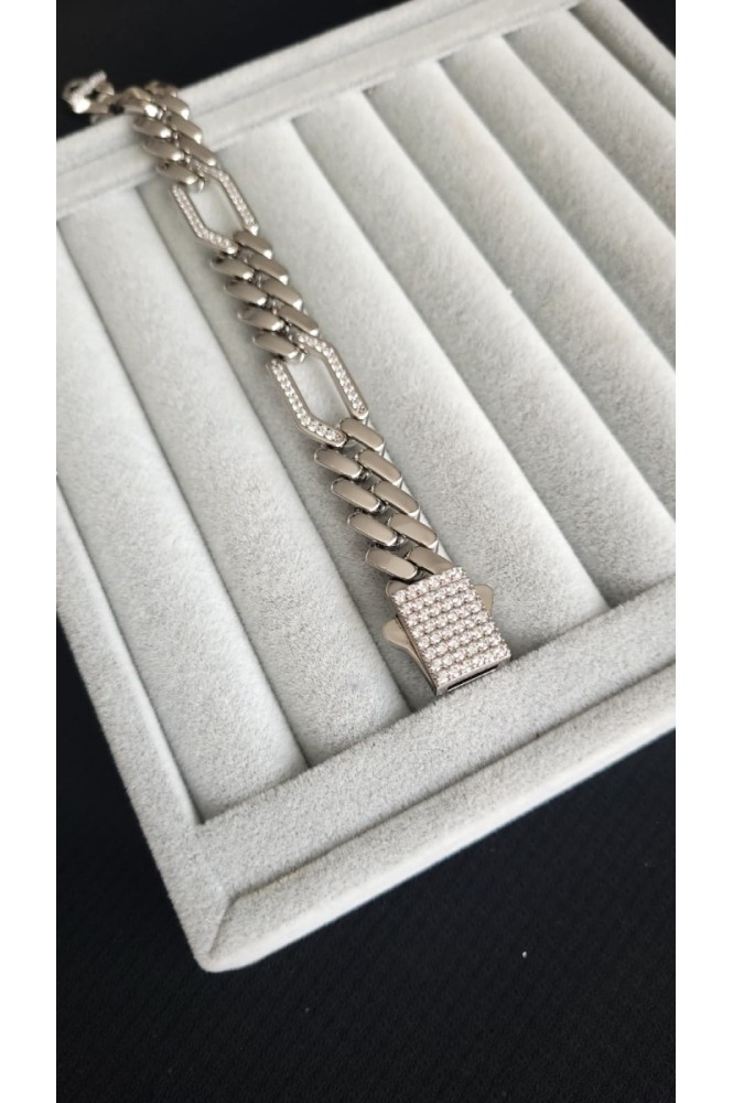 VIP Taş detaylı  silver gurmet bileklik
