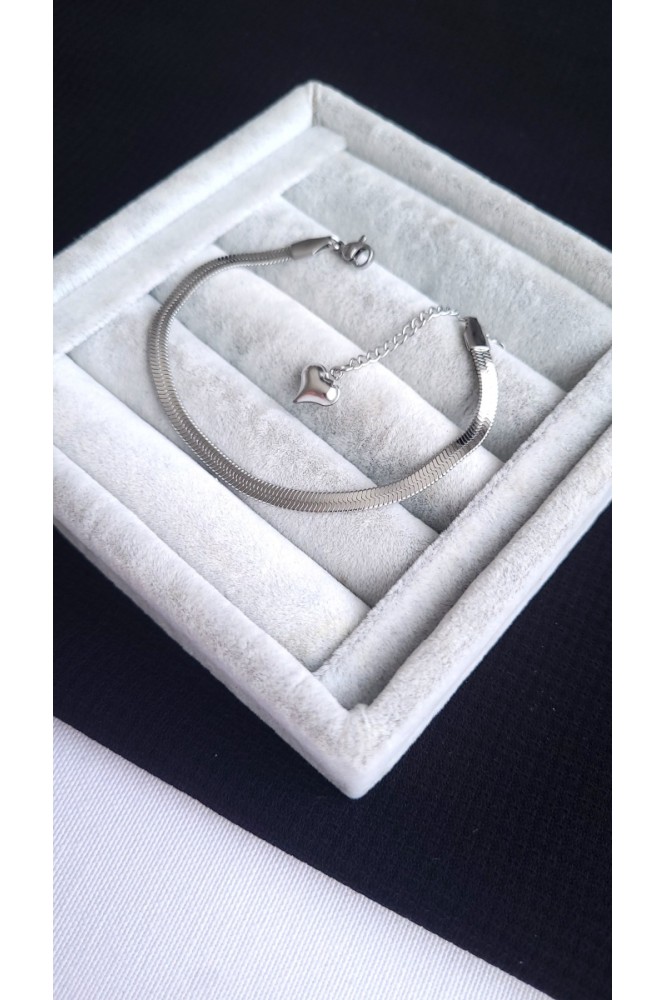 Çelikl Yassı Bileklik Silver